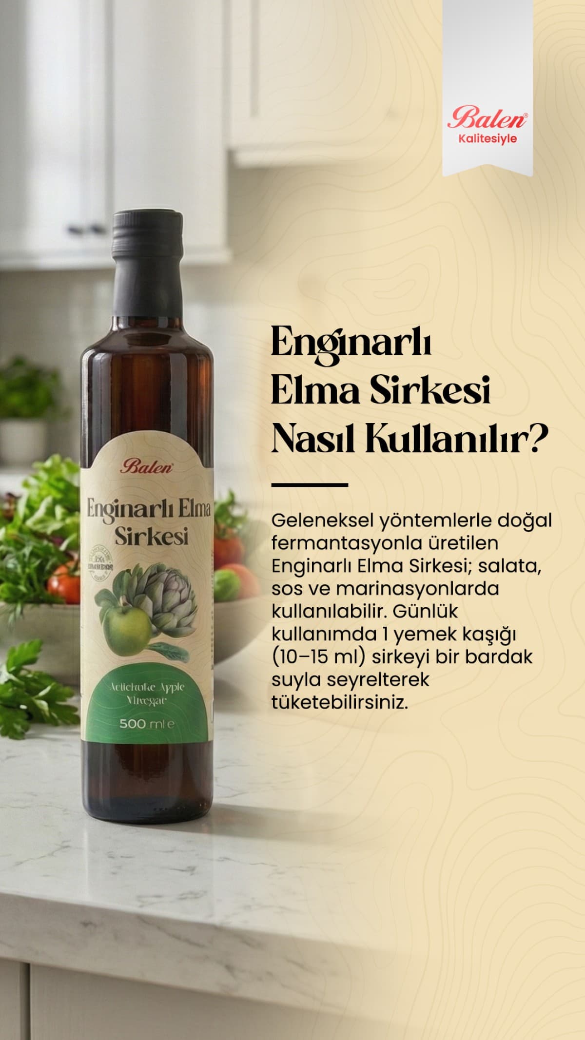 ENGİNARLI ELMA SİRKESİ 500 ML