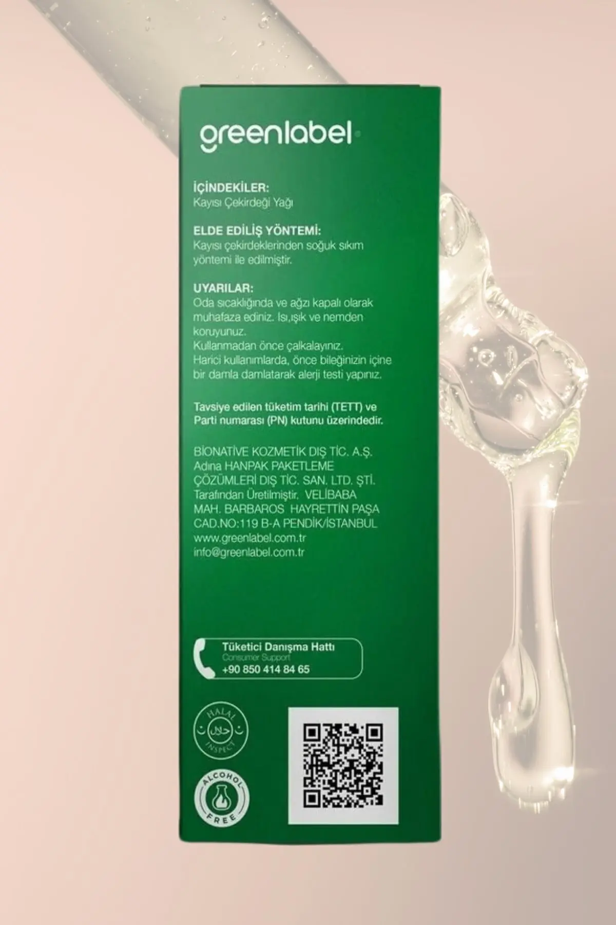 Green Label Kayısı Çekirdeği Yağı Soğuk Sıkım %100 Doğal Ve Saf 20ml