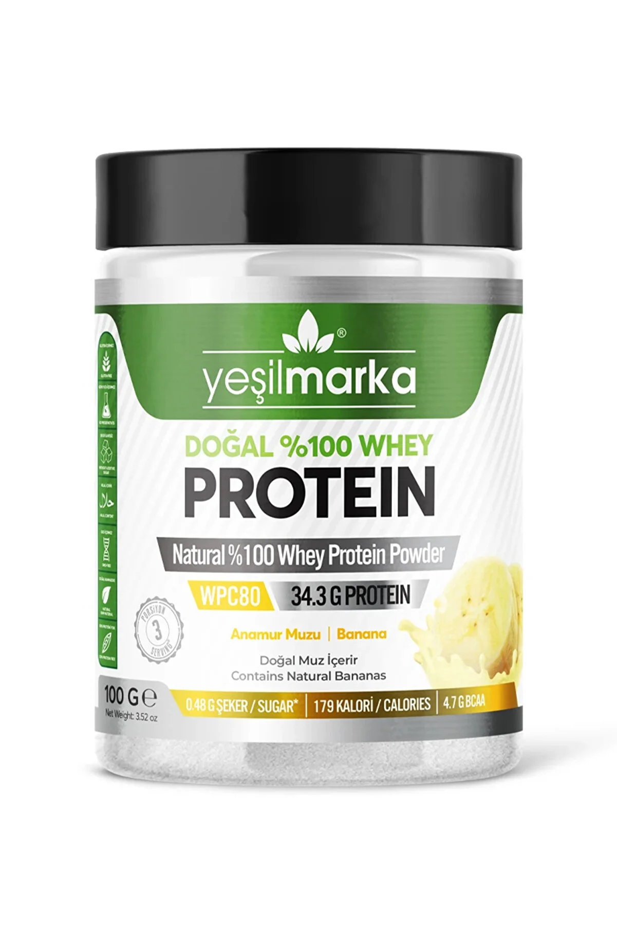 yeşilmarka Whey Protein Tozu - Anamur Muzu 100 g