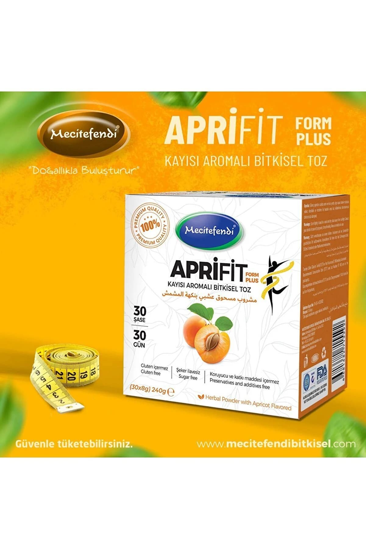 Mecitefendi Aprifit Form Plus Toz 240 Gr Kayısılı 3'lü Paket - 3 Kutu (90 Şase)