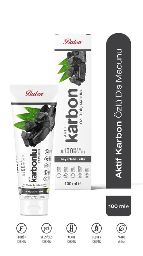 Doğal AKtif Karbon Özlü Diş Macunu 100 ML